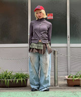 モデル身長:157cm / カラー:Olive / サイズ:F