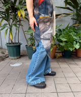 Wide Straight Denim Pants With Studs-Forget-me-nots-Forget-me-nots Online Store