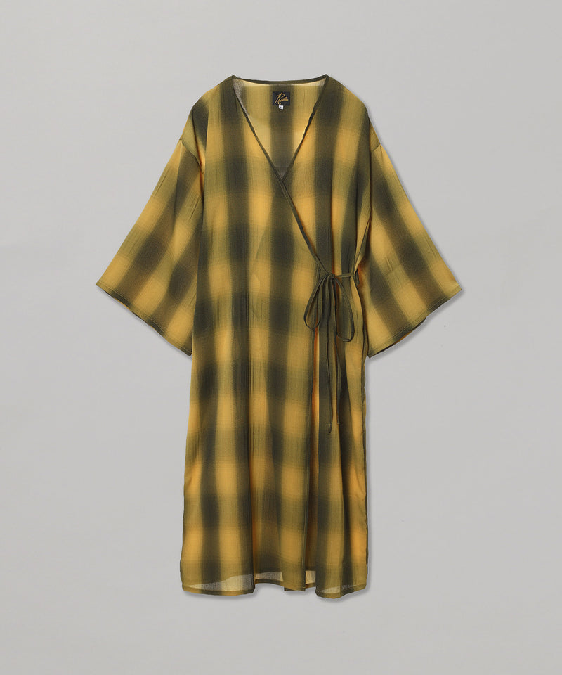 Wrap Dress - Poly Crepe Ombre Plaid-Needles-Forget-me-nots Online Store