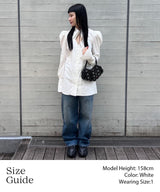 Puff-Sleeved Cotton Satin Shirt-FETICO-Forget-me-nots Online Store