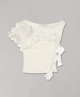 Flower Draped Off Shoulder Top-rokh-Forget-me-nots Online Store