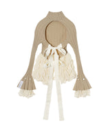 Back Open Smocking Contrast Top-rokh-Forget-me-nots Online Store