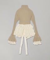 Back Open Smocking Contrast Top-rokh-Forget-me-nots Online Store