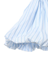 Striped Poplin Midi Skirt With Bubble Hem-CONSTANÇA ENTRUDO-Forget-me-nots Online Store