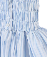 Striped Poplin Midi Skirt With Bubble Hem-CONSTANÇA ENTRUDO-Forget-me-nots Online Store