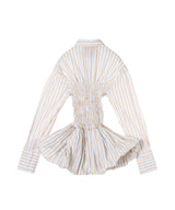 Striped Poplin Shirt With Bubble Hem-CONSTANÇA ENTRUDO-Forget-me-nots Online Store