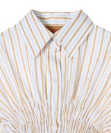 Striped Poplin Shirt With Bubble Hem-CONSTANÇA ENTRUDO-Forget-me-nots Online Store