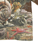 Pinstripe Printed Shirt Jacket-CONSTANÇA ENTRUDO-Forget-me-nots Online Store