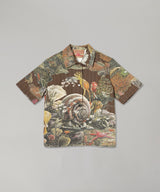 Pinstripe Printed Shirt Jacket-CONSTANÇA ENTRUDO-Forget-me-nots Online Store