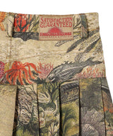 Printed Denim Pleated Skirt-CONSTANÇA ENTRUDO-Forget-me-nots Online Store