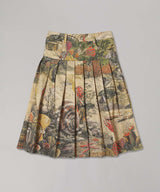 Printed Denim Pleated Skirt-CONSTANÇA ENTRUDO-Forget-me-nots Online Store