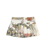 Printed Textured Pleated Skirt-CONSTANÇA ENTRUDO-Forget-me-nots Online Store