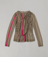 Knitted Printed Top With Drapped Circle-CONSTANÇA ENTRUDO-Forget-me-nots Online Store