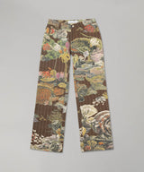 Pinstripe Printed Denim Trousers-CONSTANÇA ENTRUDO-Forget-me-nots Online Store