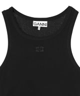 Soft Cotton Rib Tank Top Long Dress-GANNI-Forget-me-nots Online Store