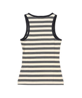 Striped Soft Cotton Rib Tank Top-GANNI-Forget-me-nots Online Store