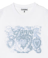Basic Jersey Tattoo Lace Relaxed T-Shirt-GANNI-Forget-me-nots Online Store