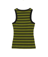 Striped Soft Cotton Rib Tank Top-GANNI-Forget-me-nots Online Store