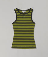 Striped Soft Cotton Rib Tank Top-GANNI-Forget-me-nots Online Store
