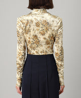 Printed Velour Jersey Turtleneck-GANNI-Forget-me-nots Online Store