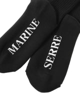 Moon Logo Ribbed Knit Crew Socks-Marine Serre-Forget-me-nots Online Store