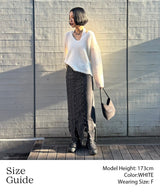 V Neck Over Size Knit-Forget-me-nots-Forget-me-nots Online Store