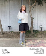 V Neck Over Size Knit-Forget-me-nots-Forget-me-nots Online Store