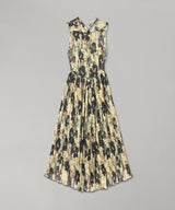 Printed Pleats Smock Midi Straps Dress-GANNI-Forget-me-nots Online Store