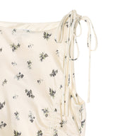 Printed Satin Gathered Long Dress-GANNI-Forget-me-nots Online Store