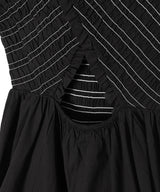 Washed Stretch Cotton Smock Midi Straps Dress-GANNI-Forget-me-nots Online Store