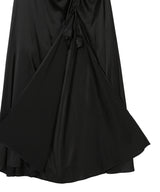 Solid Satin Gathered Long Dress-GANNI-Forget-me-nots Online Store