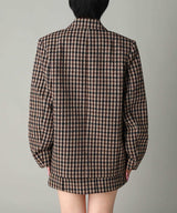 Check Wool Mix Oversized Blazer-GANNI-Forget-me-nots Online Store