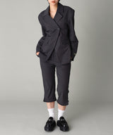 Stretch Stripe Tailoring Capri Pants-GANNI-Forget-me-nots Online Store