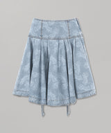 <Archive Sale>Blue Allover Printed Flare Denim Long Sk-WE11DONE-Forget-me-nots Online Store