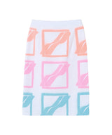 <Archive Sale>Multi Logo White Slit Jersey Skirt-WE11DONE-Forget-me-nots Online Store