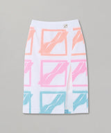 <Archive Sale>Multi Logo White Slit Jersey Skirt-WE11DONE-Forget-me-nots Online Store