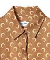 Moon Printed Flou Shirt Blouse-Marine Serre-Forget-me-nots Online Store