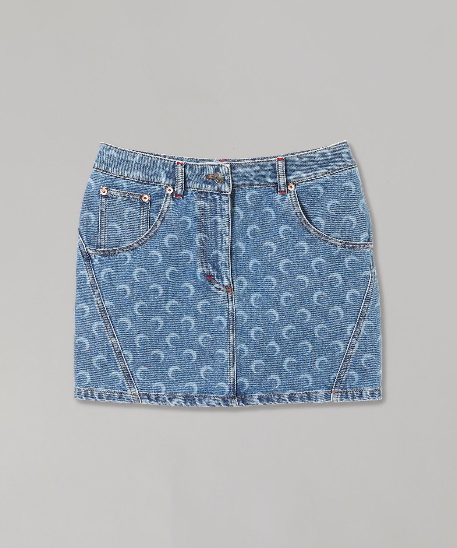 マリーンセル(Marine Serre)｜Moon Laser Denim Mini Skirt 