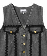 Rigid Denim Mini Dress-GANNI-Forget-me-nots Online Store