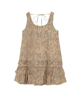Printed Stretch Cotton U-neck Mini Dress