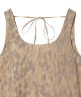 Printed Stretch Cotton U-neck Mini Dress