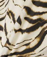 Printed Stretch Satin V-Neck M