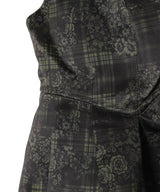 Printed Duchesse Satin Corset Midi Dress
