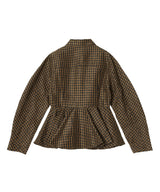 Crinkled Taffeta Check Peplum