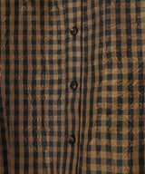 Crinkled Taffeta Check Peplum