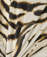 Printed Stretch Satin V-Neck L