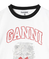 Basic Cotton Jersey Margot Kitty Print-GANNI-Forget-me-nots Online Store