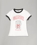 Basic Cotton Jersey Margot Kitty Print-GANNI-Forget-me-nots Online Store