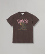 Future Heavy Jersey T-Shirt Boots Print-GANNI-Forget-me-nots Online Store