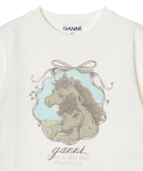 Heavy Stretch Cotton Layered Baby Fit Tee-GANNI-Forget-me-nots Online Store